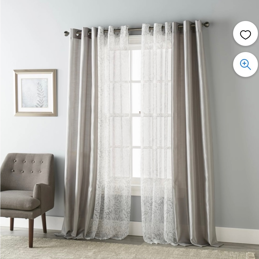 Grommet 4pc Curtain Panel Set Gray NWT 84”